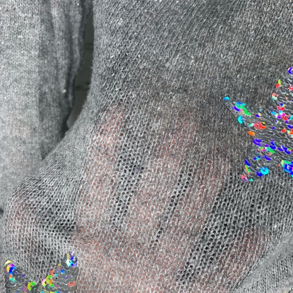 Wildfox WhiteLabel Star Gazer Ombre Gray Sequin Sweater Size Small - Picture 3 of 9